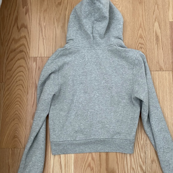 Brandy Melville crystal cropped zip up hoodie gray - Picture 2 of 4